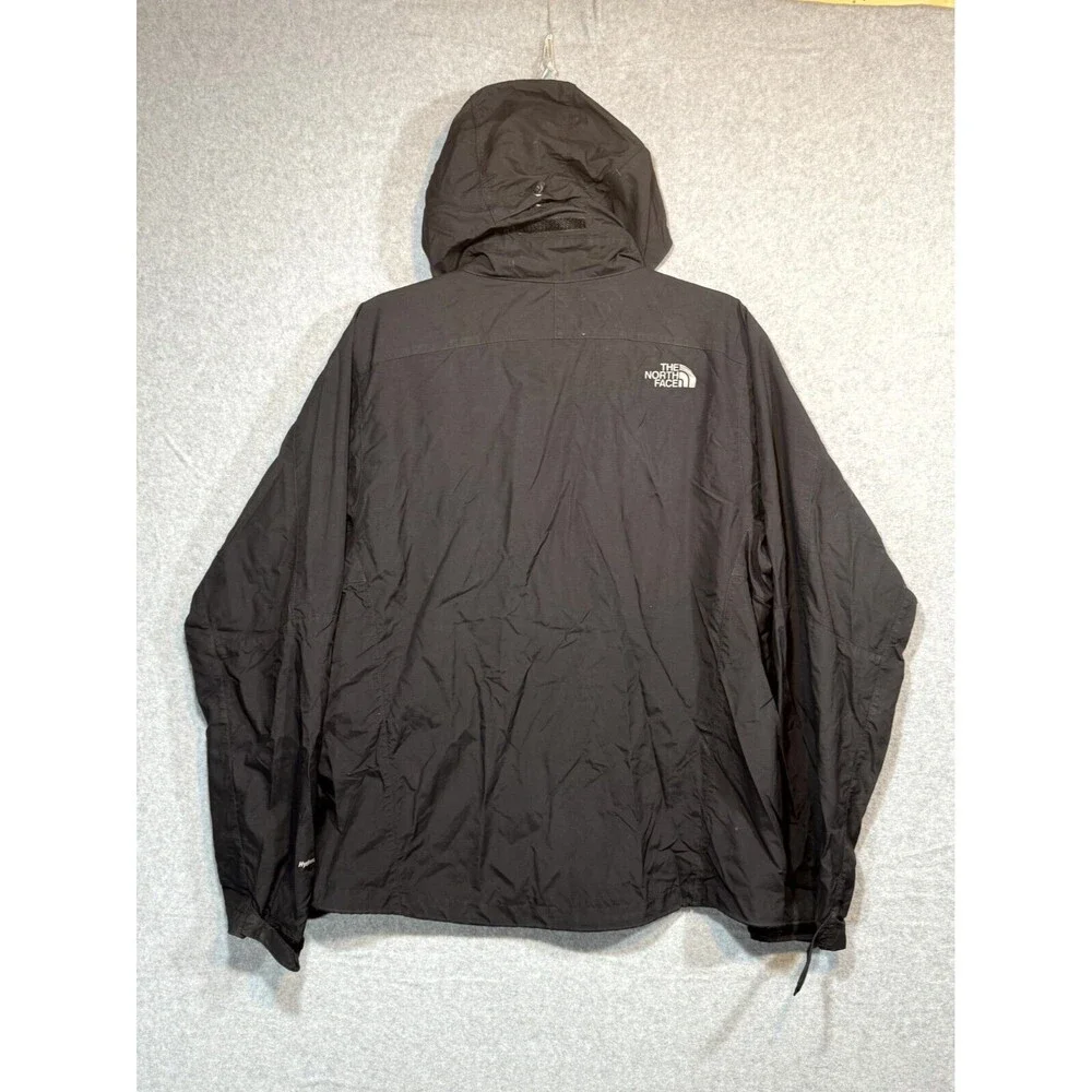 The North Face Windbreaker Jacket Men's Medium Black Mesh‎ Lined Hooded Full Zip